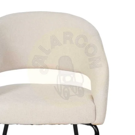 Silla blanca tapizada en tejido poliéster con patas de metal estilo contract y relleno de espuma 28kg/m3 57x56x81cm - Ixia - 612597IX - foto-secundaria-3