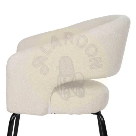 Silla blanca tapizada en tejido poliéster con patas de metal estilo contract y relleno de espuma 28kg/m3 57x56x81cm - Ixia - 612597IX - foto-secundaria-5