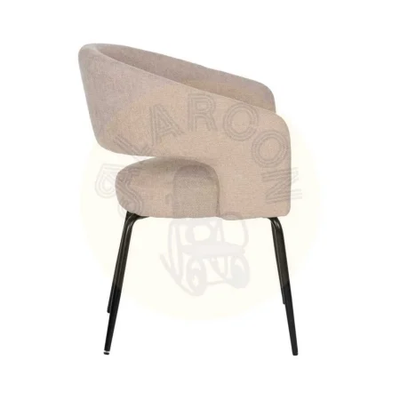 Silla tapizada beige en tejido poliéster con patas de hierro 57x56x81cm - Ixia - 612598IX - foto-secundaria-1