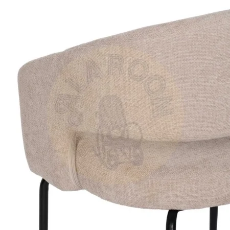 Silla tapizada beige en tejido poliéster con patas de hierro 57x56x81cm - Ixia - 612598IX - foto-secundaria-10