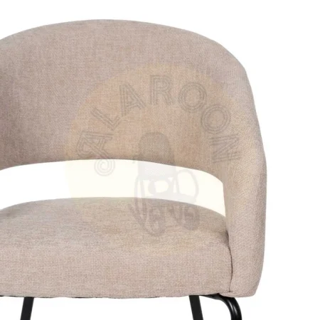 Silla tapizada beige en tejido poliéster con patas de hierro 57x56x81cm - Ixia - 612598IX - foto-secundaria-3
