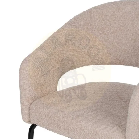 Silla tapizada beige en tejido poliéster con patas de hierro 57x56x81cm - Ixia - 612598IX - foto-secundaria-4