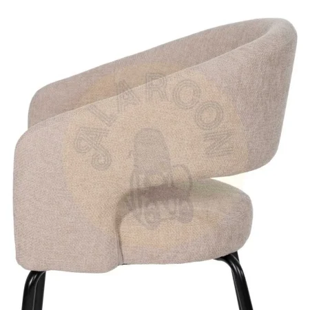 Silla tapizada beige en tejido poliéster con patas de hierro 57x56x81cm - Ixia - 612598IX - foto-secundaria-5