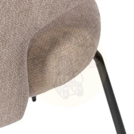 Silla tapizada beige en tejido poliéster con patas de hierro 57x56x81cm - Ixia - 612598IX - foto-secundaria-8