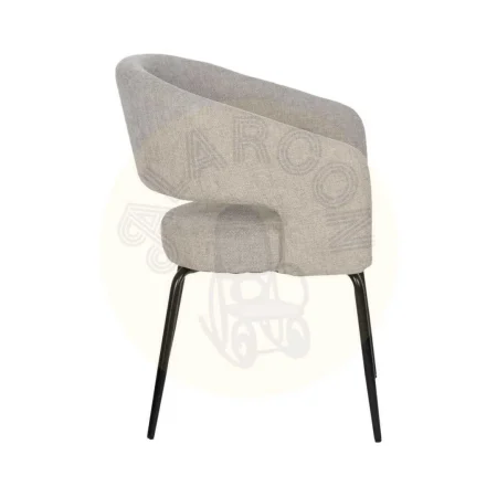 Silla tapizada gris en tejido con patas de hierro estilo contract 57x56x81cm - Ixia - 612599IX - foto-secundaria-1