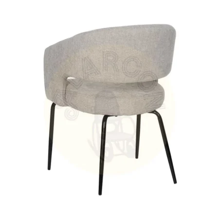Silla tapizada gris en tejido con patas de hierro estilo contract 57x56x81cm - Ixia - 612599IX - foto-secundaria-2