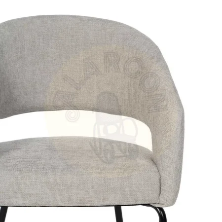 Silla tapizada gris en tejido con patas de hierro estilo contract 57x56x81cm - Ixia - 612599IX - foto-secundaria-3