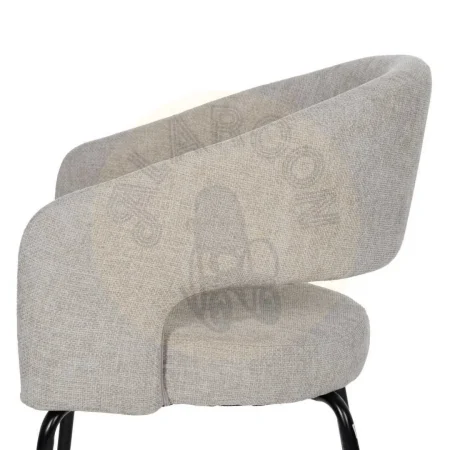 Silla tapizada gris en tejido con patas de hierro estilo contract 57x56x81cm - Ixia - 612599IX - foto-secundaria-5