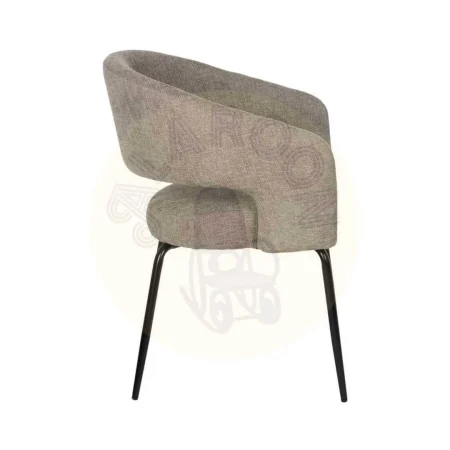 Silla tapizada taupe en tejido poliéster con patas de hierro 57x56x81cm - Ixia - 612600IX - foto-secundaria-1