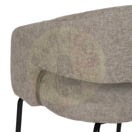 Silla tapizada taupe en tejido poliéster con patas de hierro 57x56x81cm - Ixia - 612600IX - foto-secundaria-10