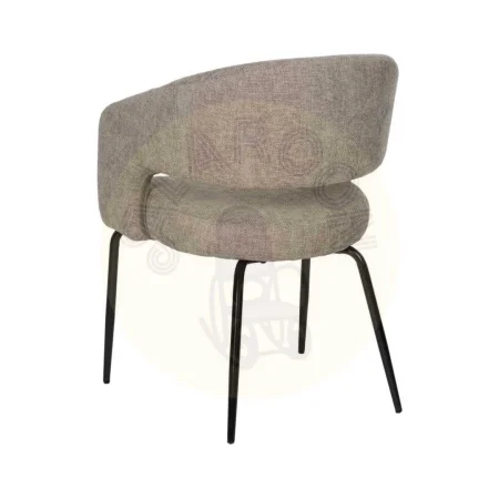 Silla tapizada taupe en tejido poliéster con patas de hierro 57x56x81cm - Ixia - 612600IX - foto-secundaria-2
