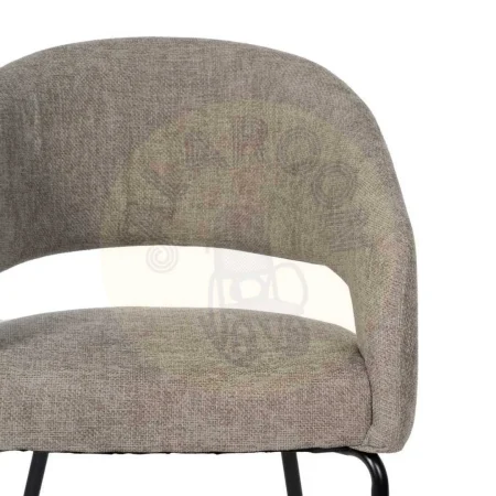 Silla tapizada taupe en tejido poliéster con patas de hierro 57x56x81cm - Ixia - 612600IX - foto-secundaria-3