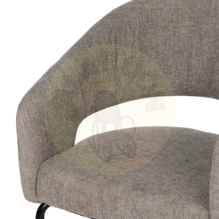 Silla tapizada taupe en tejido poliéster con patas de hierro 57x56x81cm - Ixia - 612600IX - foto-secundaria-4