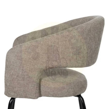 Silla tapizada taupe en tejido poliéster con patas de hierro 57x56x81cm - Ixia - 612600IX - foto-secundaria-5
