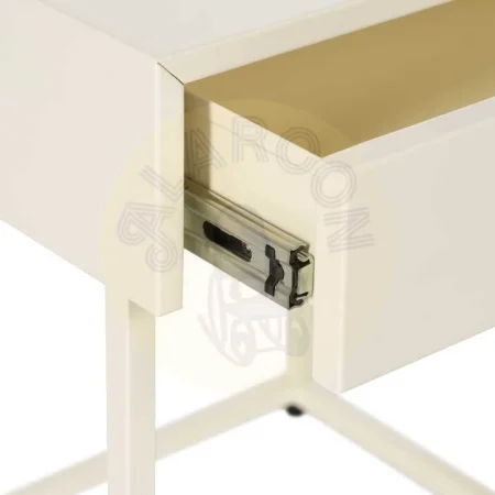 Mesita crema de acero con cajón y tirador dorado acabado brillo 43x41x50cm - Ixia - 612601IX - foto-secundaria-3