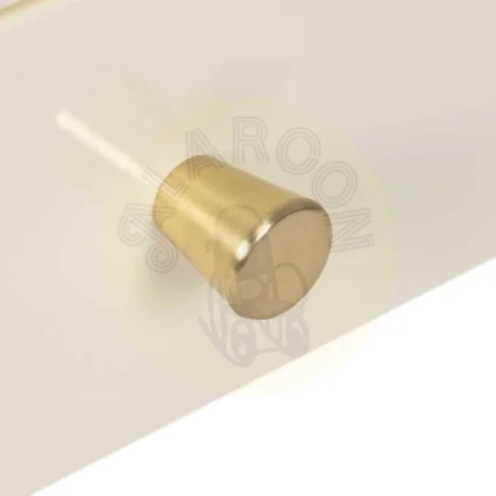Mesita crema de acero con cajón y tirador dorado acabado brillo 43x41x50cm - Ixia - 612601IX - foto-secundaria-4