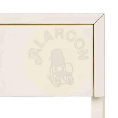 Mesita crema de acero con cajón y tirador dorado acabado brillo 43x41x50cm - Ixia - 612601IX - foto-secundaria-5