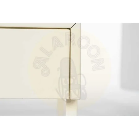 Mesita crema de acero con cajón y tirador dorado acabado brillo 43x41x50cm - Ixia - 612601IX - foto-secundaria-7