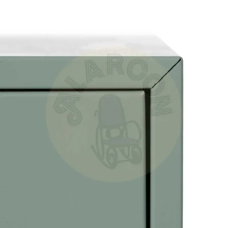 Mesita verde de acero con cajón y tirador dorado acabado mate 43x41x50cm - Ixia - 612602IX - foto-secundaria-5