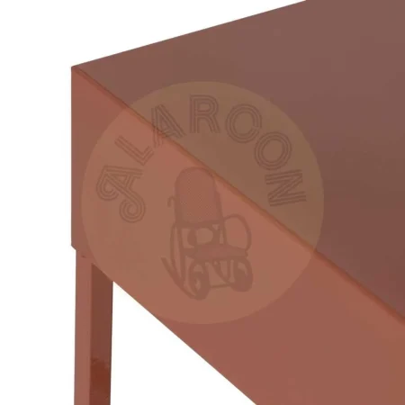 Mesita auxiliar de acero terracota con cajón y tirador dorado 43x41x50cm - Ixia - 612603IX - foto-secundaria-2