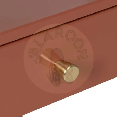 Mesita auxiliar de acero terracota con cajón y tirador dorado 43x41x50cm - Ixia - 612603IX - foto-secundaria-4