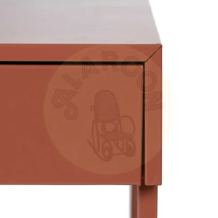 Mesita auxiliar de acero terracota con cajón y tirador dorado 43x41x50cm - Ixia - 612603IX - foto-secundaria-5