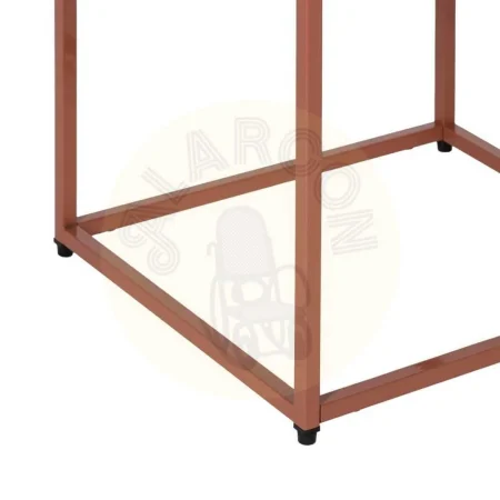 Mesita auxiliar de acero terracota con cajón y tirador dorado 43x41x50cm - Ixia - 612603IX - foto-secundaria-6