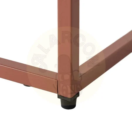 Mesita auxiliar de acero terracota con cajón y tirador dorado 43x41x50cm - Ixia - 612603IX - foto-secundaria-7