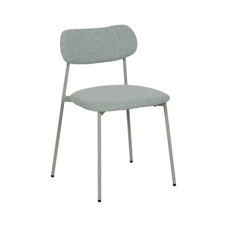 Silla verde apilable tejido 100% poliéster y estructura metálica 49x47x76cm - Ixia - 612606IX - foto-blanco