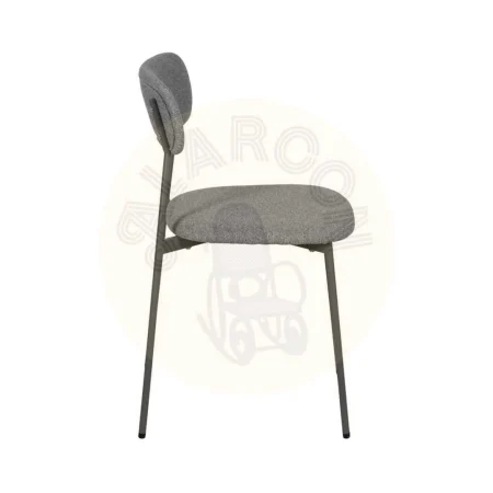Silla apilable tapizada en tejido gris con estructura metálica 49x47x76cm - Ixia - 612607IX - foto-secundaria-1