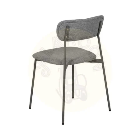 Silla apilable tapizada en tejido gris con estructura metálica 49x47x76cm - Ixia - 612607IX - foto-secundaria-2