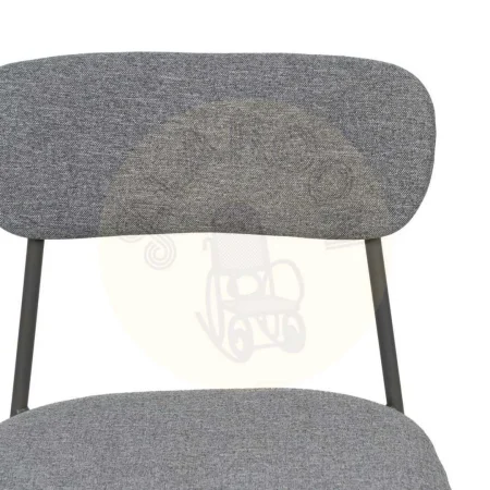 Silla apilable tapizada en tejido gris con estructura metálica 49x47x76cm - Ixia - 612607IX - foto-secundaria-3