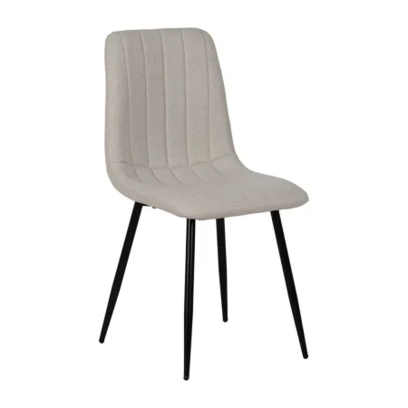Silla tapizada crema en tejido con estructura metálica 44x51x88cm - Ixia - 612612IX - foto-blanco