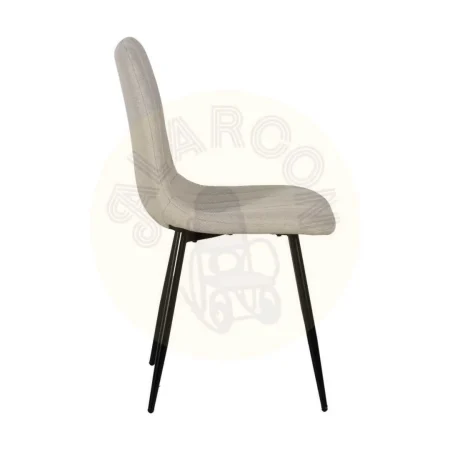 Silla tapizada crema en tejido con estructura metálica 44x51x88cm - Ixia - 612612IX - foto-secundaria-1