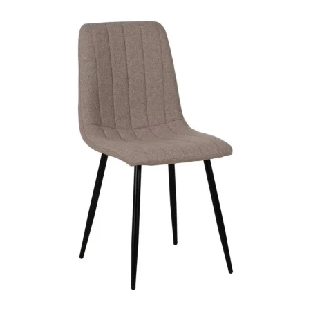Silla beige en tejido con estructura metálica para salón 44x51x88cm - Ixia - 612613IX - foto-blanco