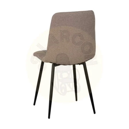 Silla beige en tejido con estructura metálica para salón 44x51x88cm - Ixia - 612613IX - foto-secundaria-2