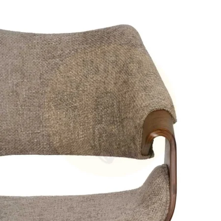 Silla tapizada 100% poliéster beige y marrón con respaldo en madera de haya 61x56x82cm - Ixia - 612642IX - foto-secundaria-3