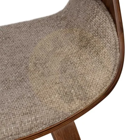 Silla tapizada 100% poliéster beige y marrón con respaldo en madera de haya 61x56x82cm - Ixia - 612642IX - foto-secundaria-7