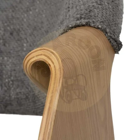 Silla tapizada gris en poliéster con respaldo en madera de haya 61x56x82cm - Ixia - 612643IX - foto-secundaria-6