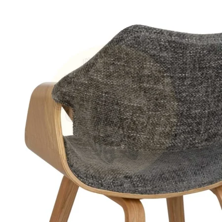 Silla tapizada gris en poliéster con respaldo en madera de haya 61x56x82cm - Ixia - 612643IX - foto-secundaria-7
