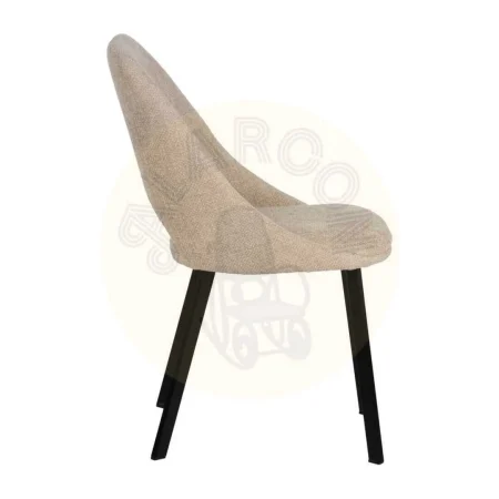 Silla crema tapizada en tejido con estructura metálica apta para contract 48x61x85cm - Ixia - 612644IX - foto-secundaria-1