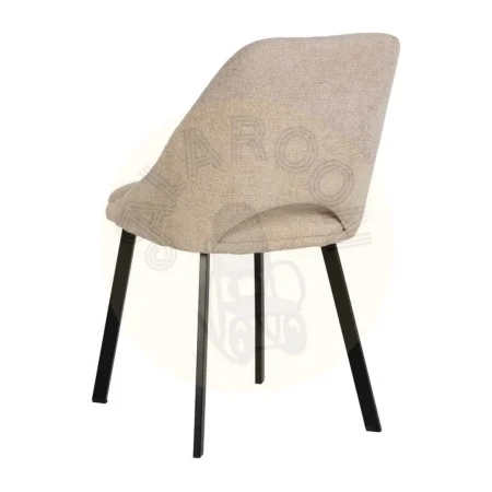 Silla crema tapizada en tejido con estructura metálica apta para contract 48x61x85cm - Ixia - 612644IX - foto-secundaria-2