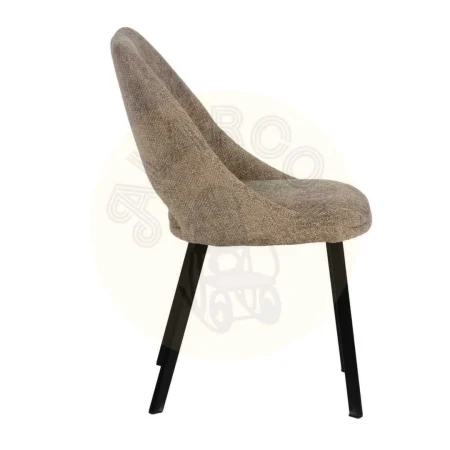 Silla tapizada beige en tejido 100% poliéster con estructura metálica 48x61x85cm - Ixia - 612645IX - foto-secundaria-1