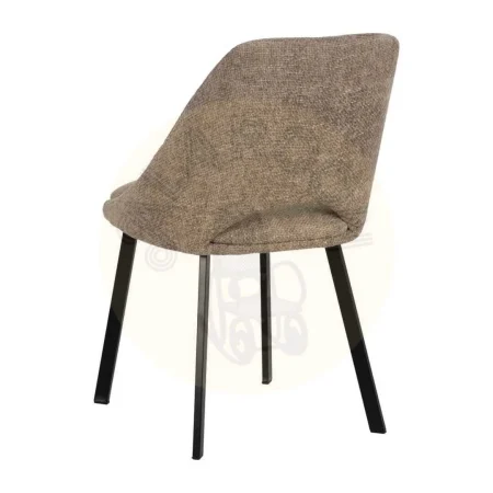 Silla tapizada beige en tejido 100% poliéster con estructura metálica 48x61x85cm - Ixia - 612645IX - foto-secundaria-2