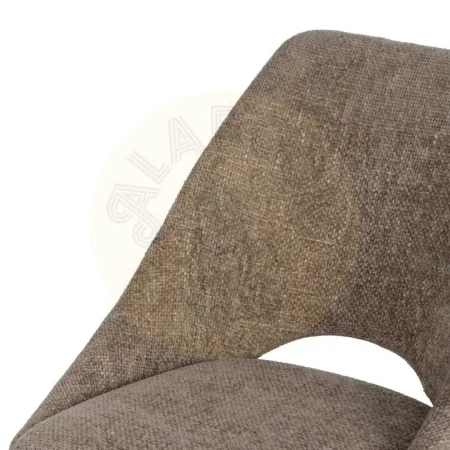 Silla tapizada beige en tejido 100% poliéster con estructura metálica 48x61x85cm - Ixia - 612645IX - foto-secundaria-4