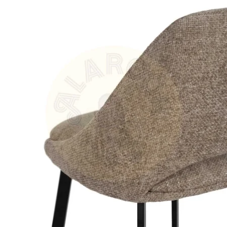 Silla tapizada beige en tejido 100% poliéster con estructura metálica 48x61x85cm - Ixia - 612645IX - foto-secundaria-8