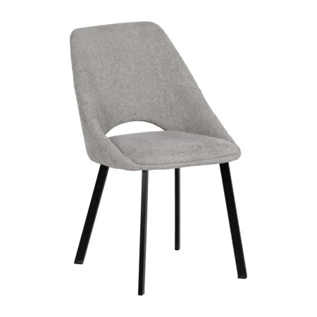 Silla tapizada gris en tejido con estructura metálica 48x61x85cm - Ixia - 612646IX - foto-blanco