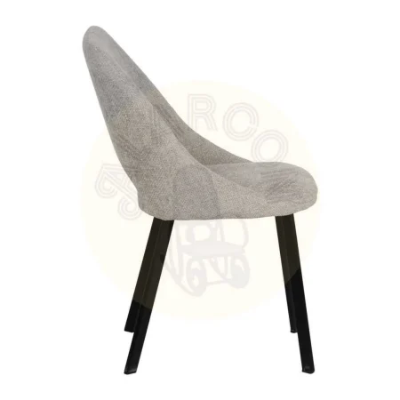 Silla tapizada gris en tejido con estructura metálica 48x61x85cm - Ixia - 612646IX - foto-secundaria-1