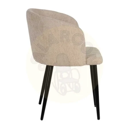 Silla para salón tapizada crema en tejido con estructura metálica 53x53x77cm - Ixia - 612647IX - foto-secundaria-1