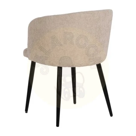 Silla para salón tapizada crema en tejido con estructura metálica 53x53x77cm - Ixia - 612647IX - foto-secundaria-2